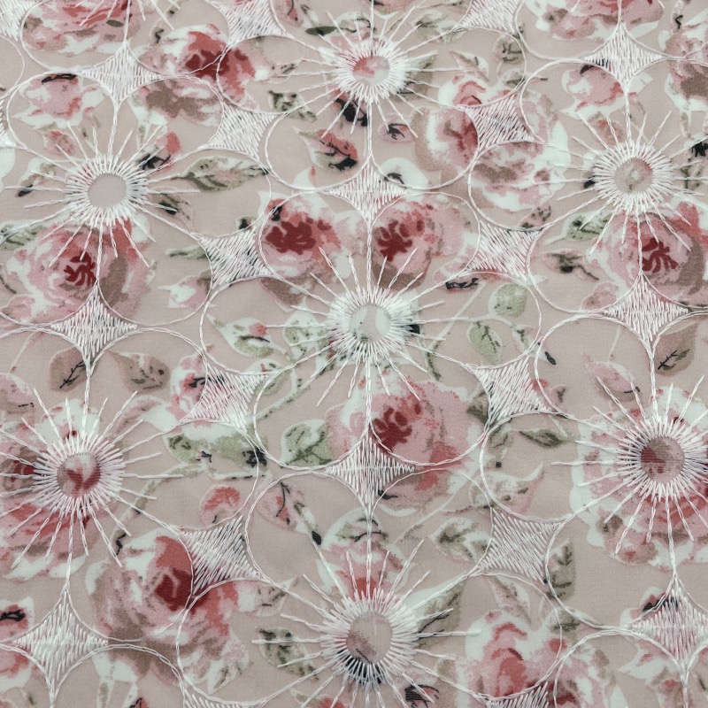 chiffon embroidery fabric