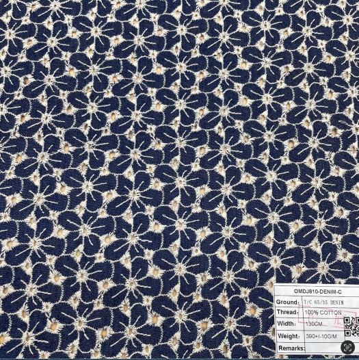 patterned denim fabric